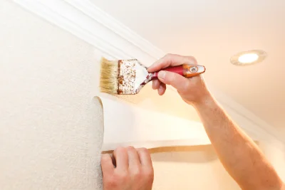 Pose de papier peint à la Saucelle — revêtements muraux et toiles de verre